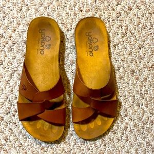 ‼️Brown Leather Slide Sandals‼️